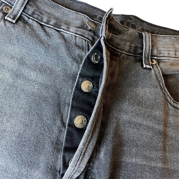 American Eagle Hi Rise Girlfriend buttonfly Denim Jeans Womens 12 x-long black - Picture 5 of 9